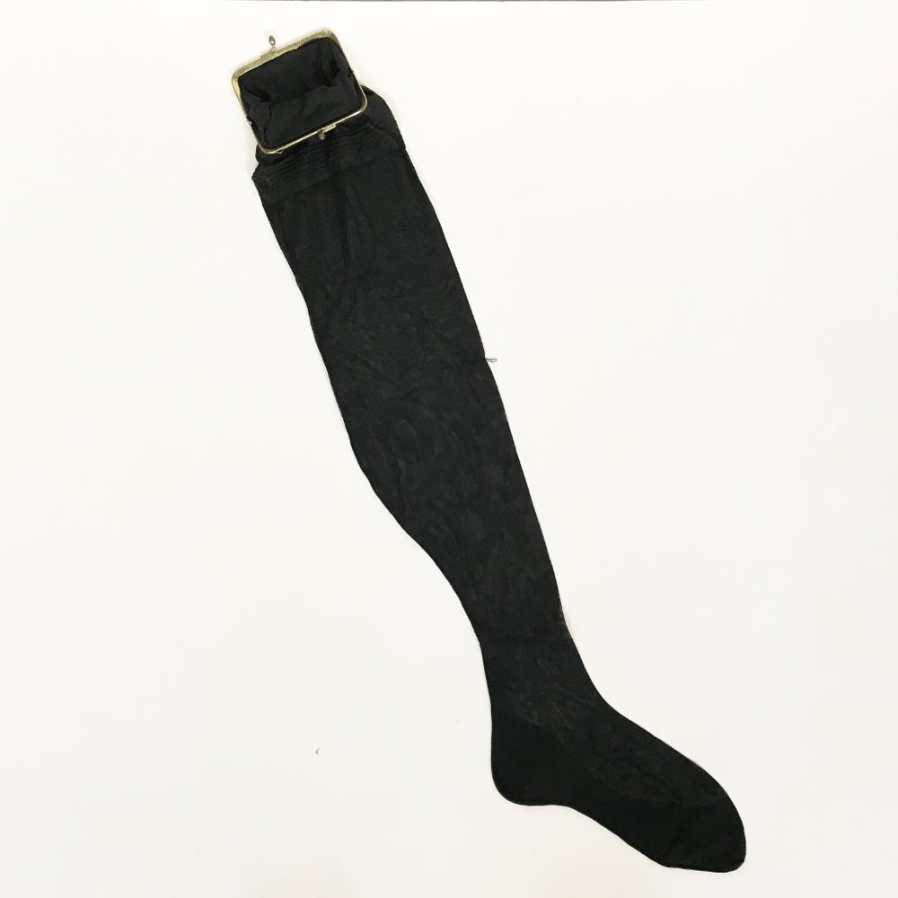 Vintage Black Pantyhose Stocking Coin Purse